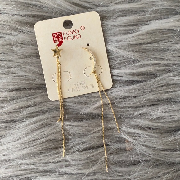 Funny Found Jewelry - Funny Found star + moon dangle stud earrings NWT